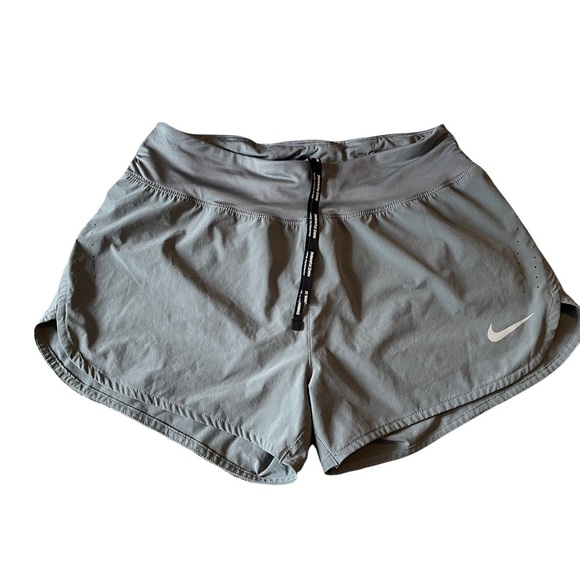 NIKE Women's 3" Eclipse Running Shorts Gray Medium Tie Waist Built In Underwear - Picture 1 of 9